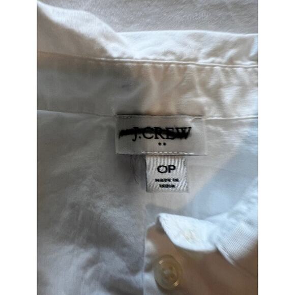 J.Crew Factory Petite collared short-sleeve tie-waist mini dress White 0P - Picture 12 of 15